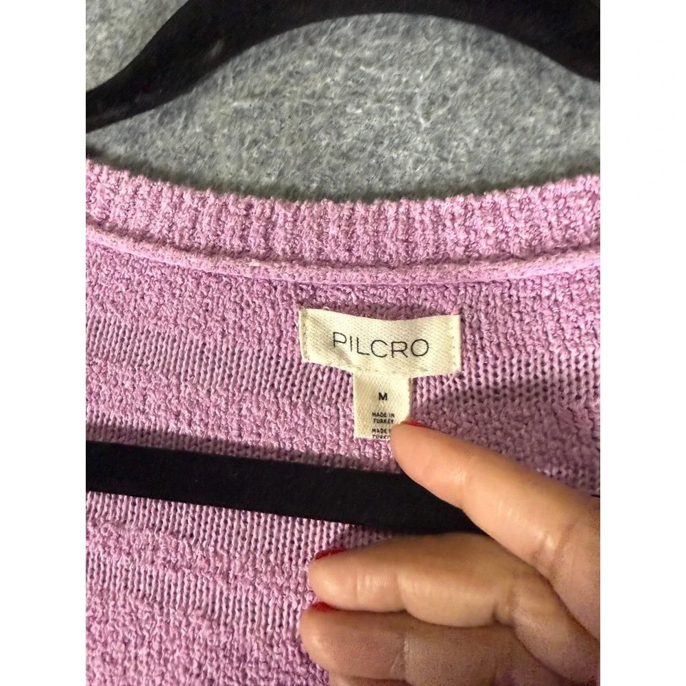 Pilcro Women's Size Medium‎ Purple Knit Sweater Oversized 3/4 Sleeve Boho